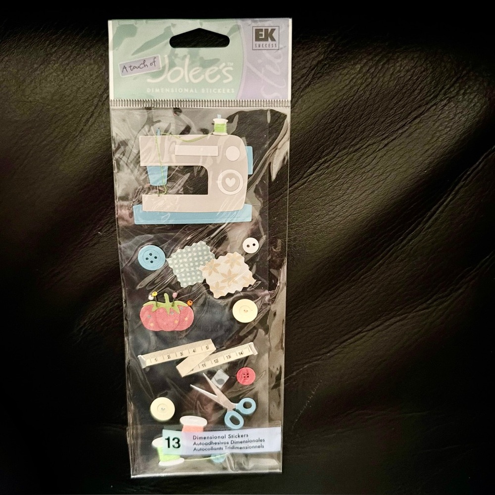 🧵 13 Jolee’s Sewing stickers Machine Scissors Thread Measuring Buttons NIP VHTF